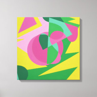 Lienzo Balancing Act Yellow Background Canvas Print