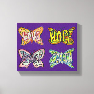 Lienzo Balas de mariposa Pintura de tela envuelta de Word