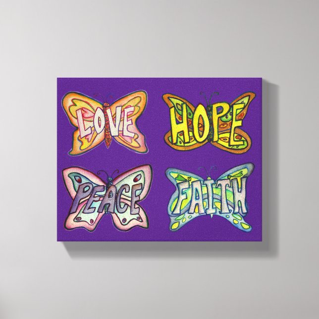 Lienzo Balas de mariposa Pintura de tela envuelta de Word (Anverso)