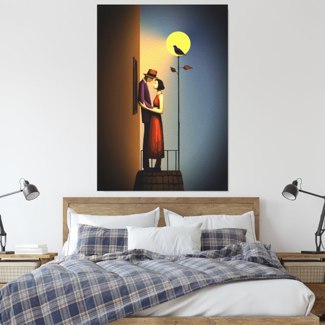 Lienzo Balcón romántico para la luz de la luna - Amor vin (Insitu(Dormitorio))