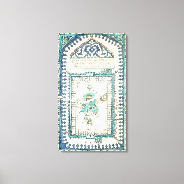 Lienzo Baldosa de Iznik con representación de La Meca (Anverso)