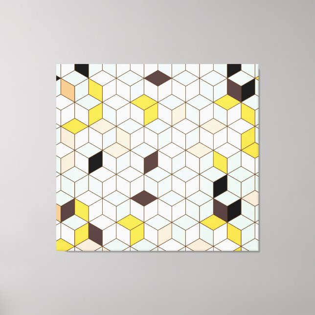 Lienzo Baldosas de época, motivos geométricos de blanco n (Anverso)