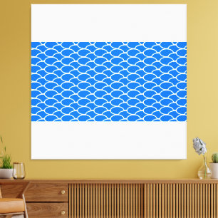 Lienzo Baldosas Vivid Blue Ocean Waves Pattern Rayas blan