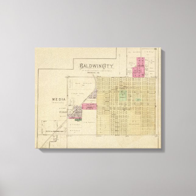 Lienzo Baldwin City, Condado de Douglas, Kansas (Anverso)