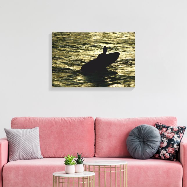 Lienzo Bali Golden Hour Surf  - Canvas Wall Art Print (Insitu (Sala de estar))