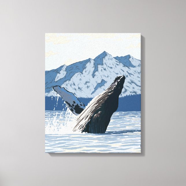 Lienzo Ballena jorobada - Seldovia, Alaska (Anverso)
