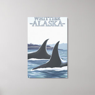 Lienzo Ballenas Orcas #1 - Whittier, Alaska