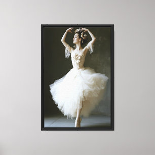Lienzo Ballerina romántica en blanco