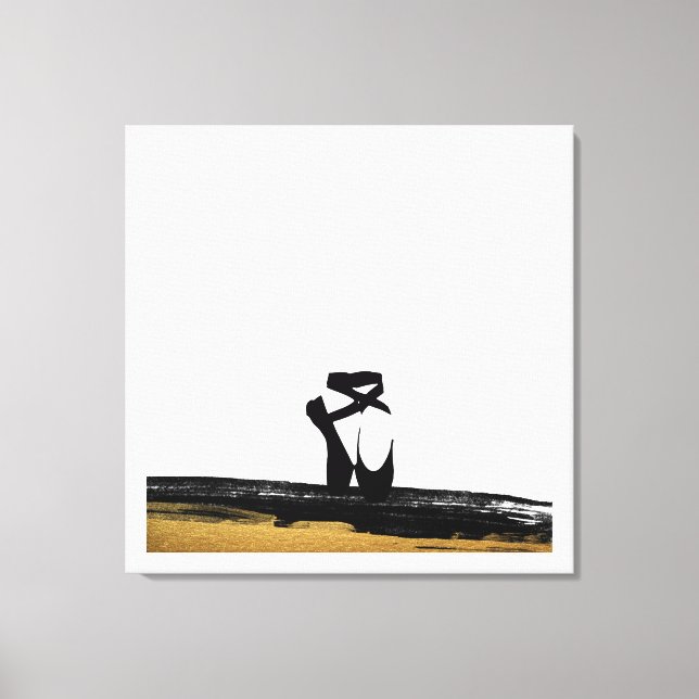 Lienzo Ballet de danza clásica zapatillas pintura de oro  (Anverso)