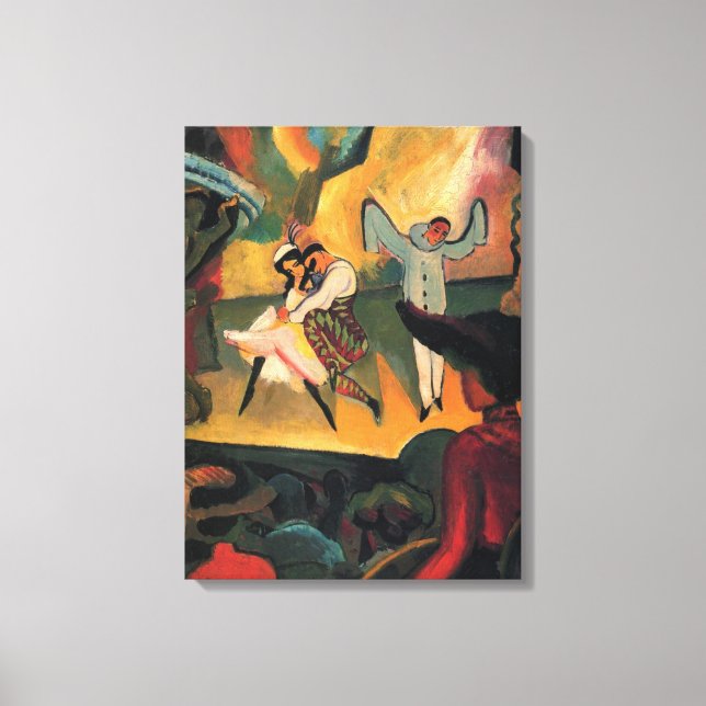 Lienzo Ballet ruso, Rusia, Rusos, por August Macke (Anverso)