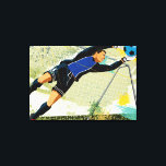 Lienzo Balón de bloqueo de portería de fútbol<br><div class="desc">AssetID: 98967712 / {Greg Paprocki} / Balón de bloqueo del portero de fútbol</div>