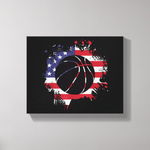 Lienzo Baloncestista de Bandera Americana