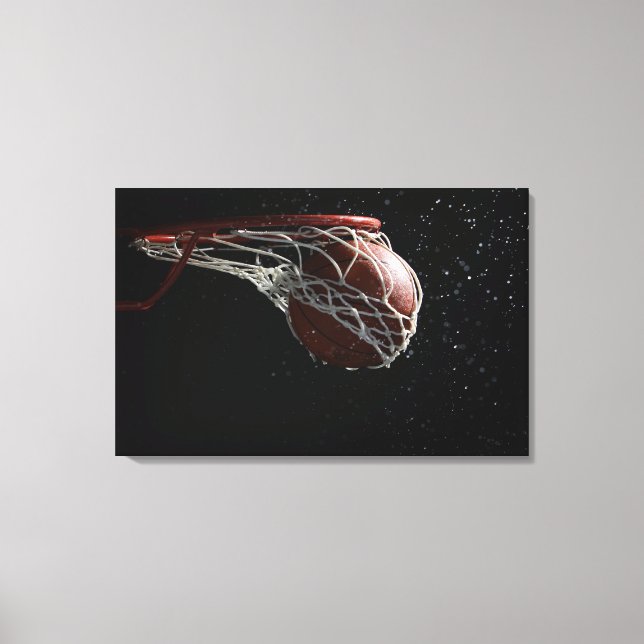 Lienzo Baloncesto a través del aro 2 (Anverso)