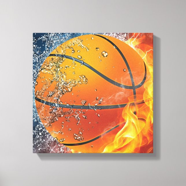 Lienzo Baloncesto en llamas (Anverso)