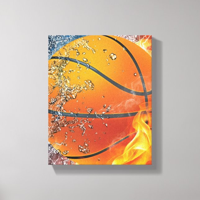 Lienzo Baloncesto en llamas (Anverso)