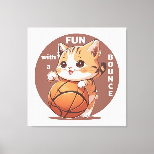 Lienzo baloncesto gatito (Anverso)