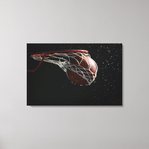 Lienzo Baloncesto que pasa a través del aro 2