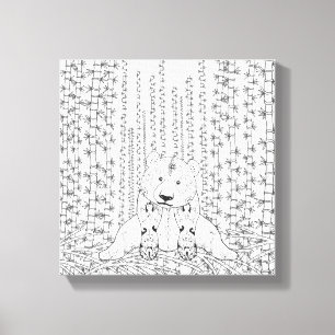 Lienzo Bamboo Panda Doodle 6