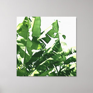 Lienzo Banana deja pintura verde monocromática