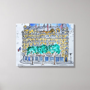 Lienzo Banco de Francia desde el Hotel Lutecia, Francia