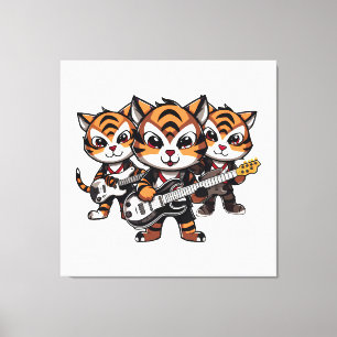 Lienzo Banda de tigres tocando