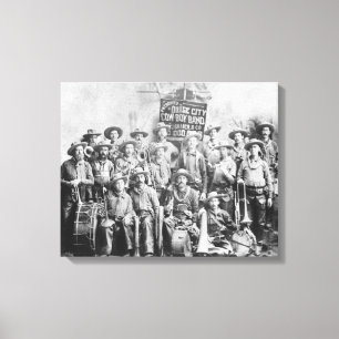 Lienzo Banda del vaquero de la ciudad de Dodge con los