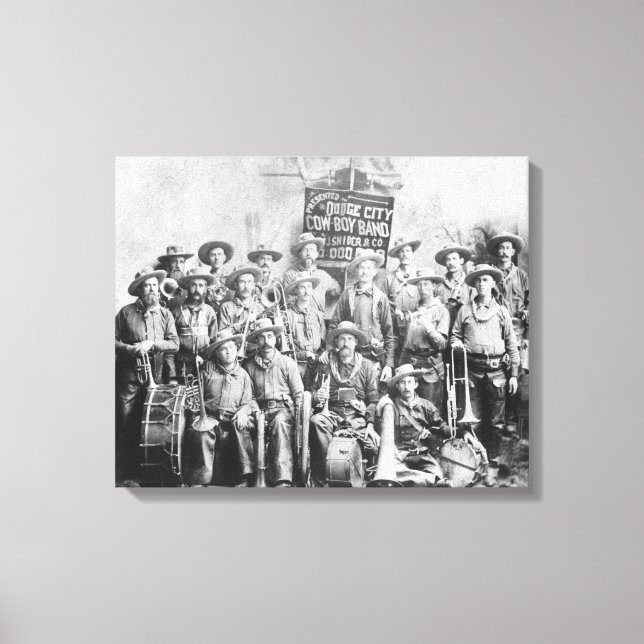 Lienzo Banda Dodge City Cow-Boy con instrumentos (Anverso)