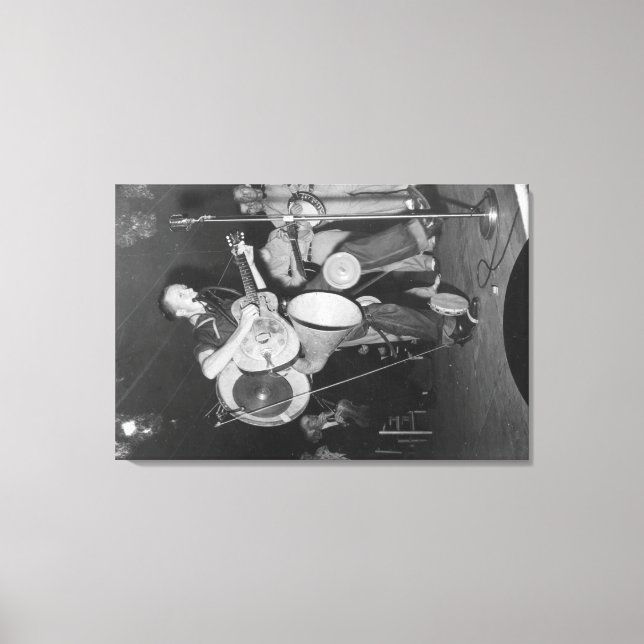 Lienzo Banda unipersonal en el Festival de Música de Mont (Anverso)