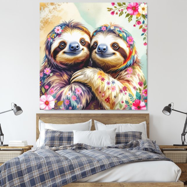 Lienzo Bandas acuáticas florales 1 (Insitu(Dormitorio))