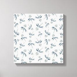 Lienzo Bandas azules en crema - patrón sin fisuras.