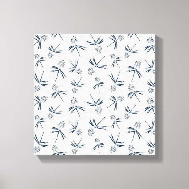 Lienzo Bandas azules en crema - patrón sin fisuras. (Anverso)