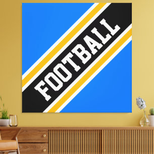 Lienzo Bandas de FÚTBOL azul brillante y divertido