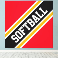 Bandas de SOFTBALL negro brillante rojo brillante