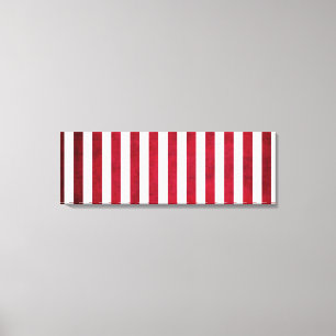 Lienzo Bandas rojas y blancas sobre la textura de tela de