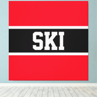 Bandas "SKI" de color blanco rojo brillante y negr