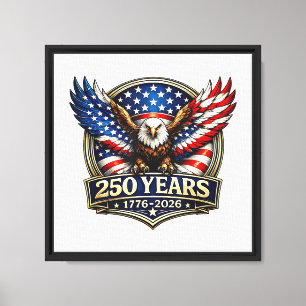 Lienzo Bandera Americana Águila Vintage 4 de Julio 250 Añ
