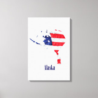 Lienzo Bandera Americana Alaska Estados Unidos