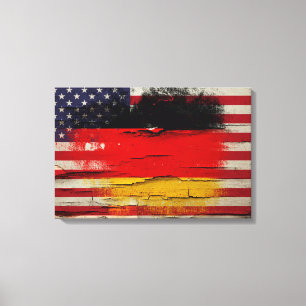 Lienzo Bandera americana alemana de la pintura el   del