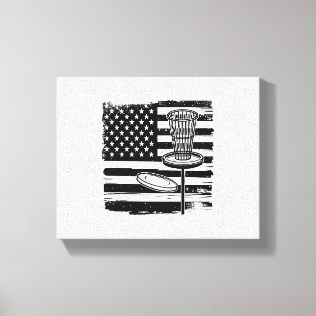 Lienzo Bandera Americana de Golf de Disco (Anverso)