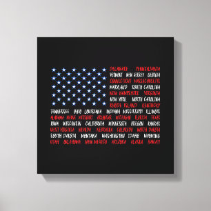 Lienzo Bandera Americana de los Estados Unidos Todos los 