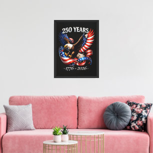 Lienzo Bandera Americana del Águila del Aniversario de 25