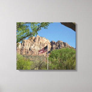 Lienzo Bandera Americana en el Parque Nacional Zion II