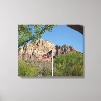 Lienzo Bandera Americana en el Parque Nacional Zion II