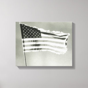 Lienzo Bandera americana en palo