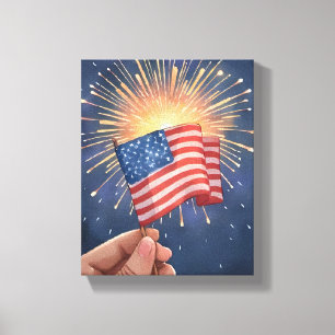 Lienzo Bandera Americana Patriótica
