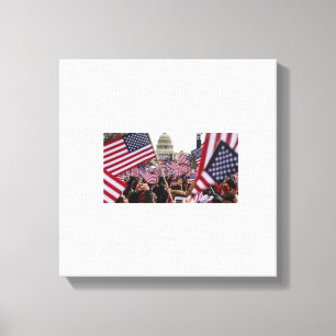 Lienzo Bandera Americana Patriótica USA Capitolio Liberta