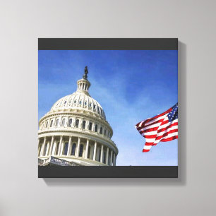 Lienzo Bandera Americana y Orgullo Patriótico USA del Cap