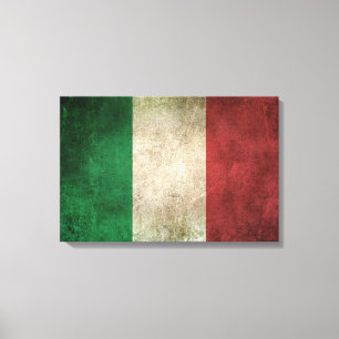 Lienzo Bandera apenada vintage de Italia