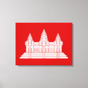 Lienzo Bandera camboyana / jemer de Angkor Wat