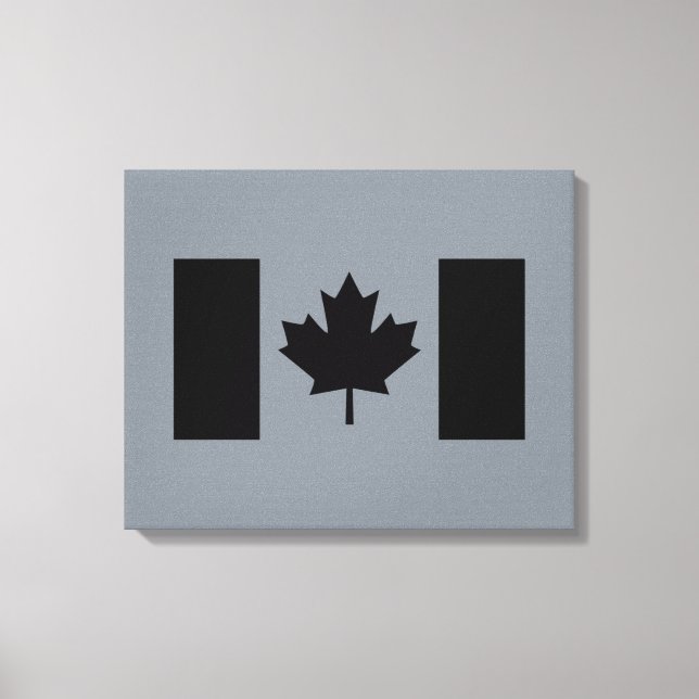 Lienzo Bandera canadiense de diseño negro (Anverso)